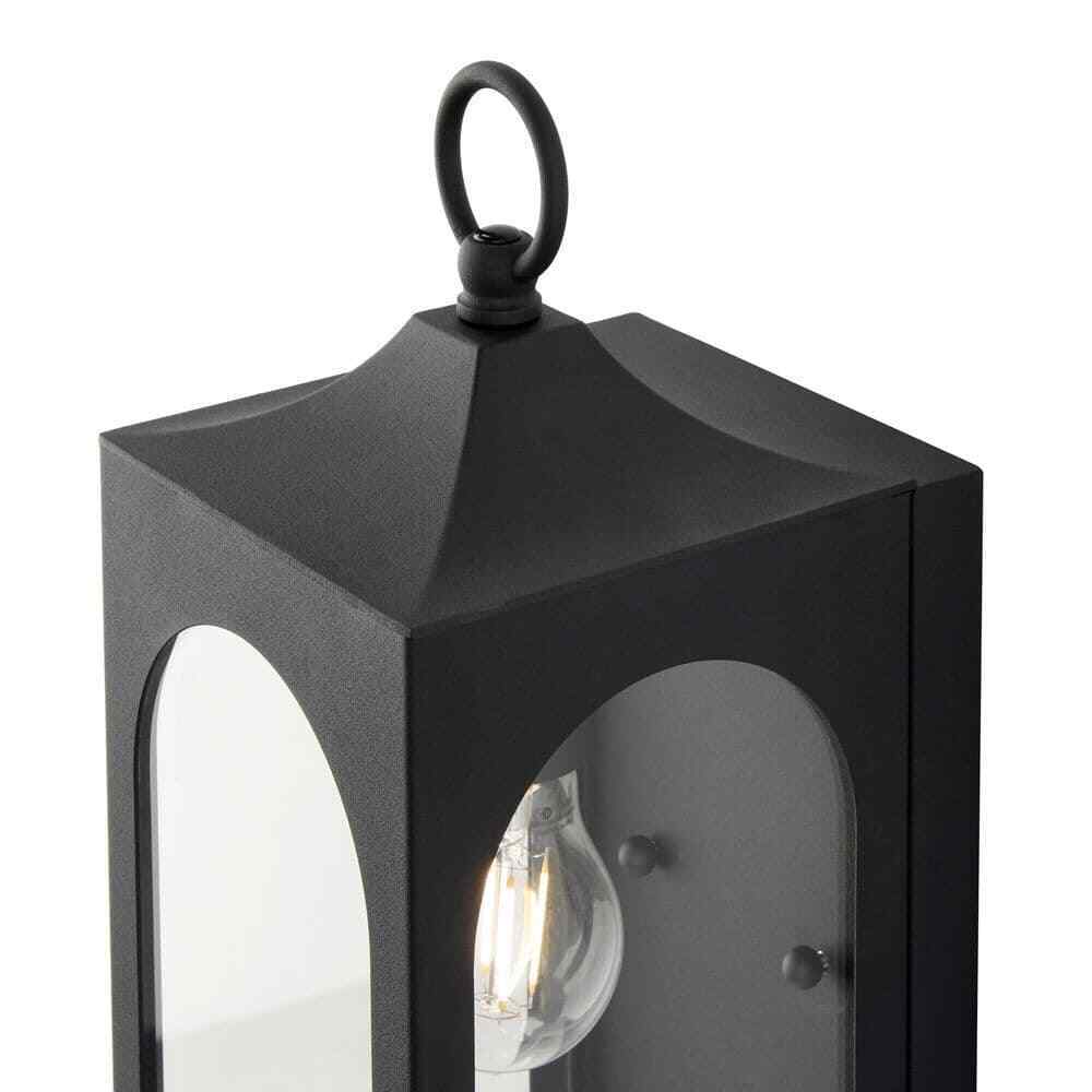 Hampton Bay Tremont 1-Light Black Outdoor Wall Light Fixture with Clear Glass
