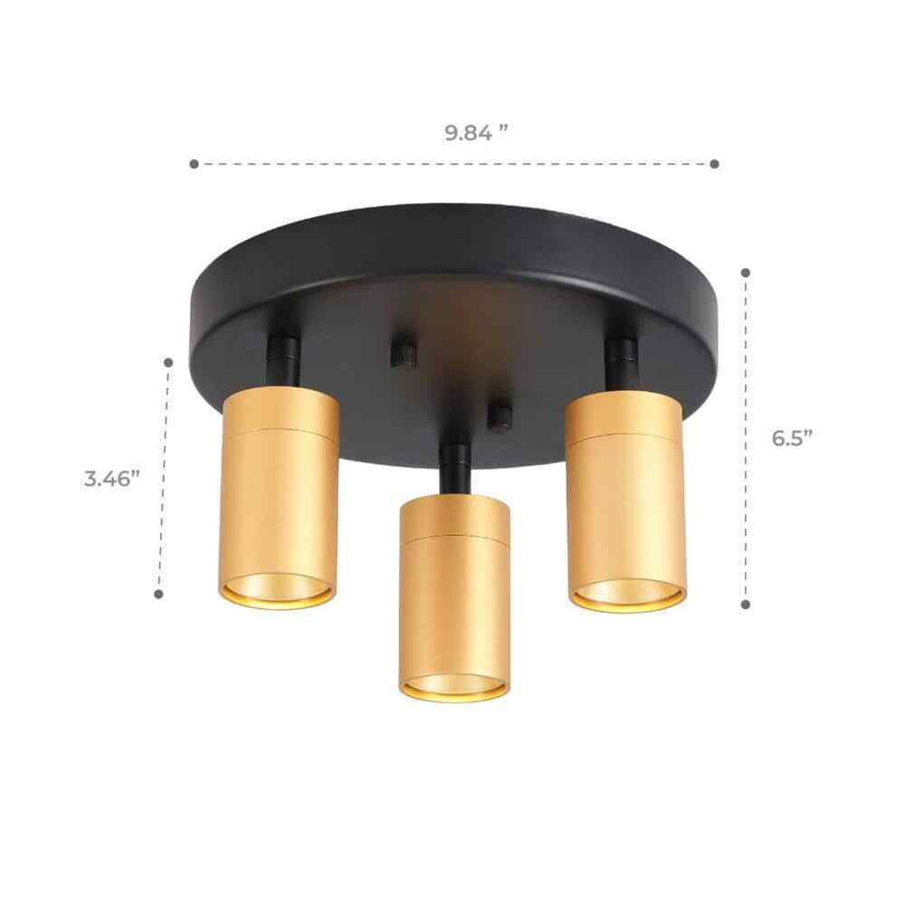 Vidalite Shura 9.8 in. 21-Watt 3-Bulb Gold Modern Integrated LED Flush Mount
