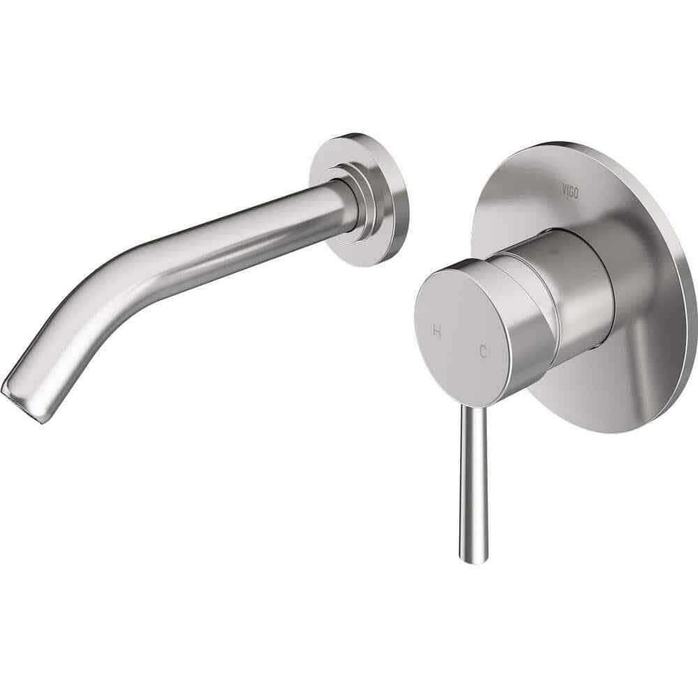VIGO Olus Single Handle Single-Hole Bathroom Faucet in Brushed Nickel VG05001BN