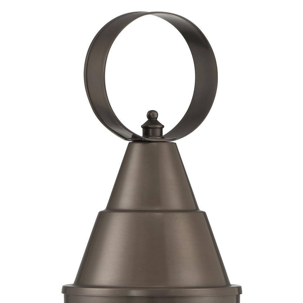 NORWELL Medium Classic Onion 1-Light Bronze Outdoor w/ Seedy Glass Post Lantern