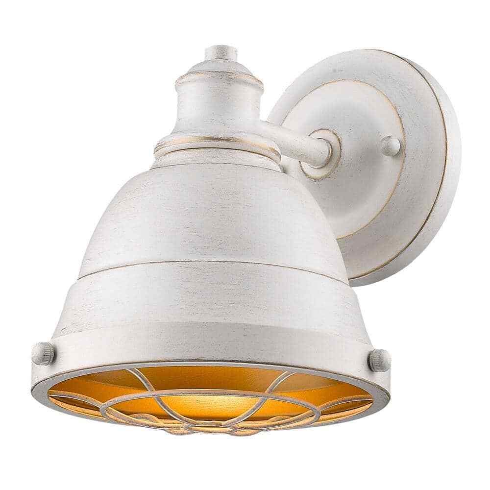 Golden Lighting Bartlett 1-Light French White Bath Light