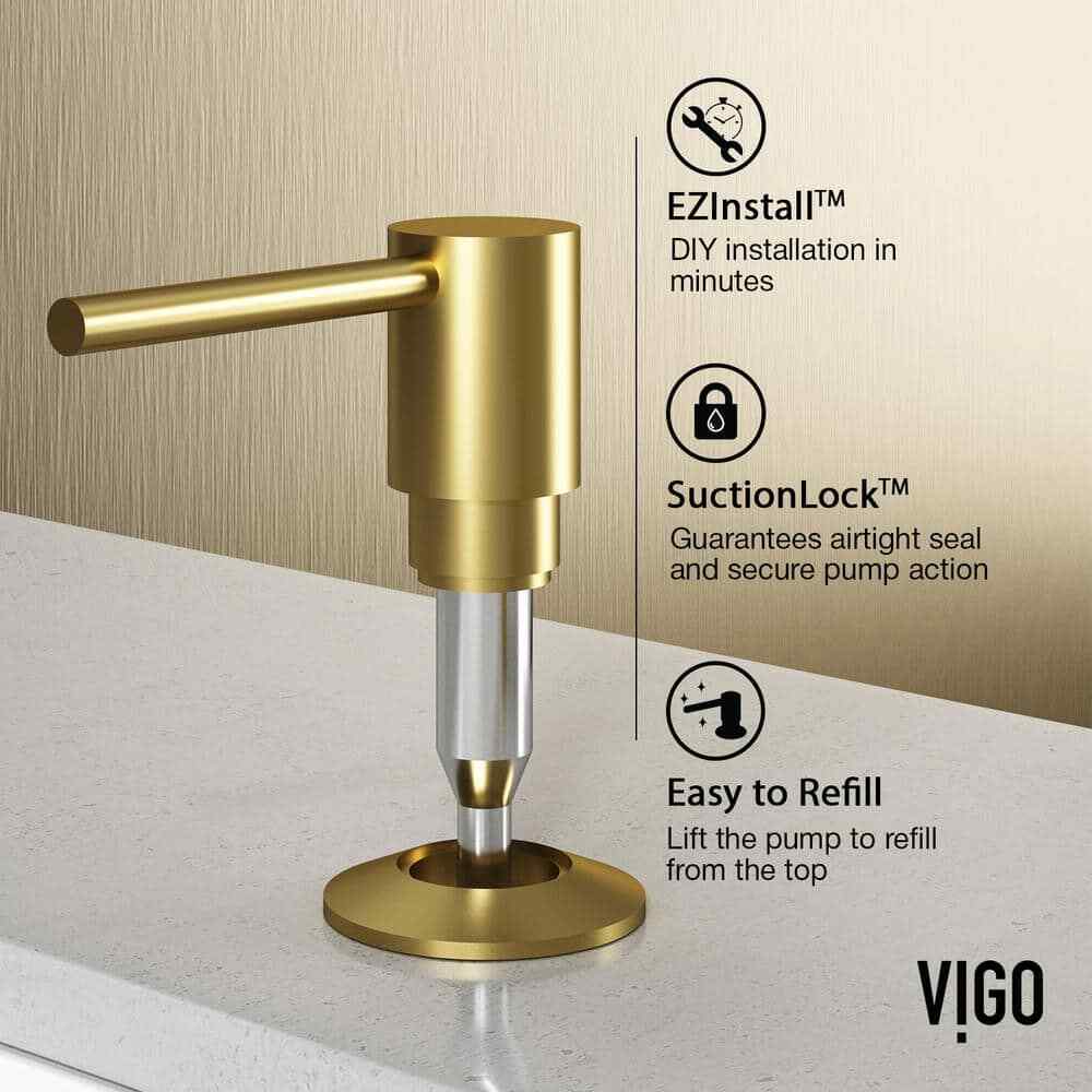 VIGO Bolton Kitchen Soap Dispenser in Matte Brushed Gold VGSD005MG