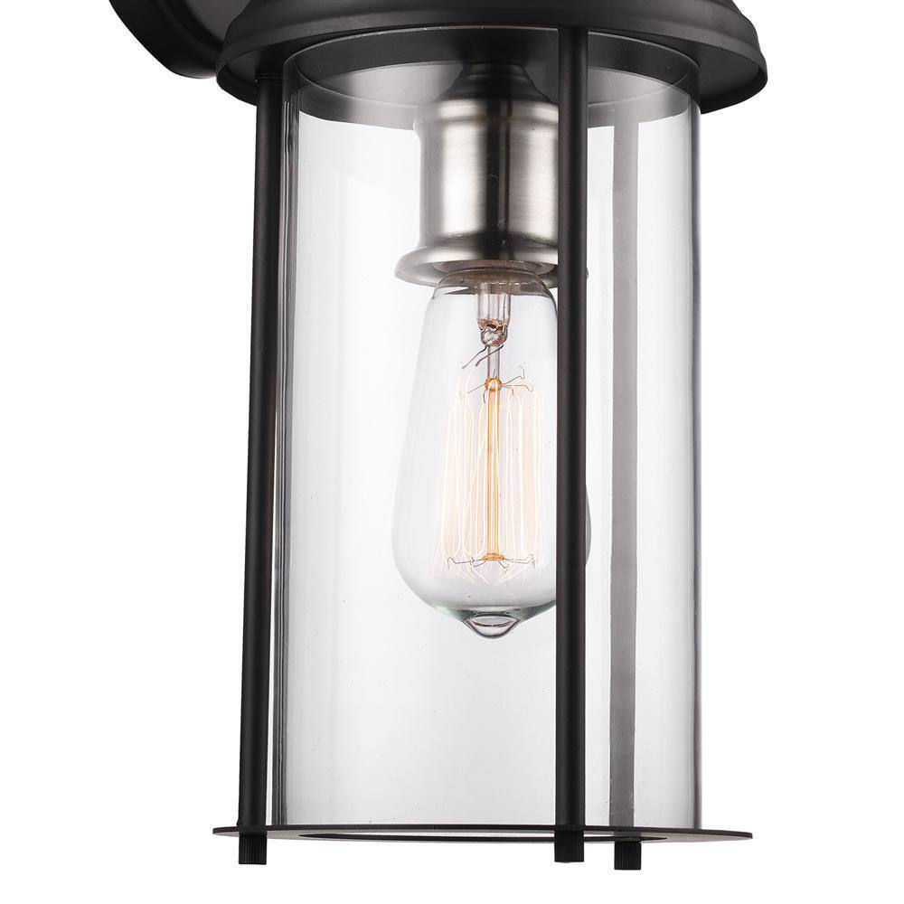 Bel Air Lighting Blues 16.5 in. Black Brushed Nickel Outdoor Wall Light Fixture