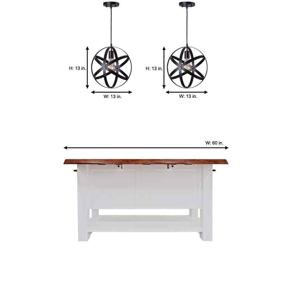 Home Decorators Orbit 1-Light Black Mini Pendant with Black Metal Strap Design