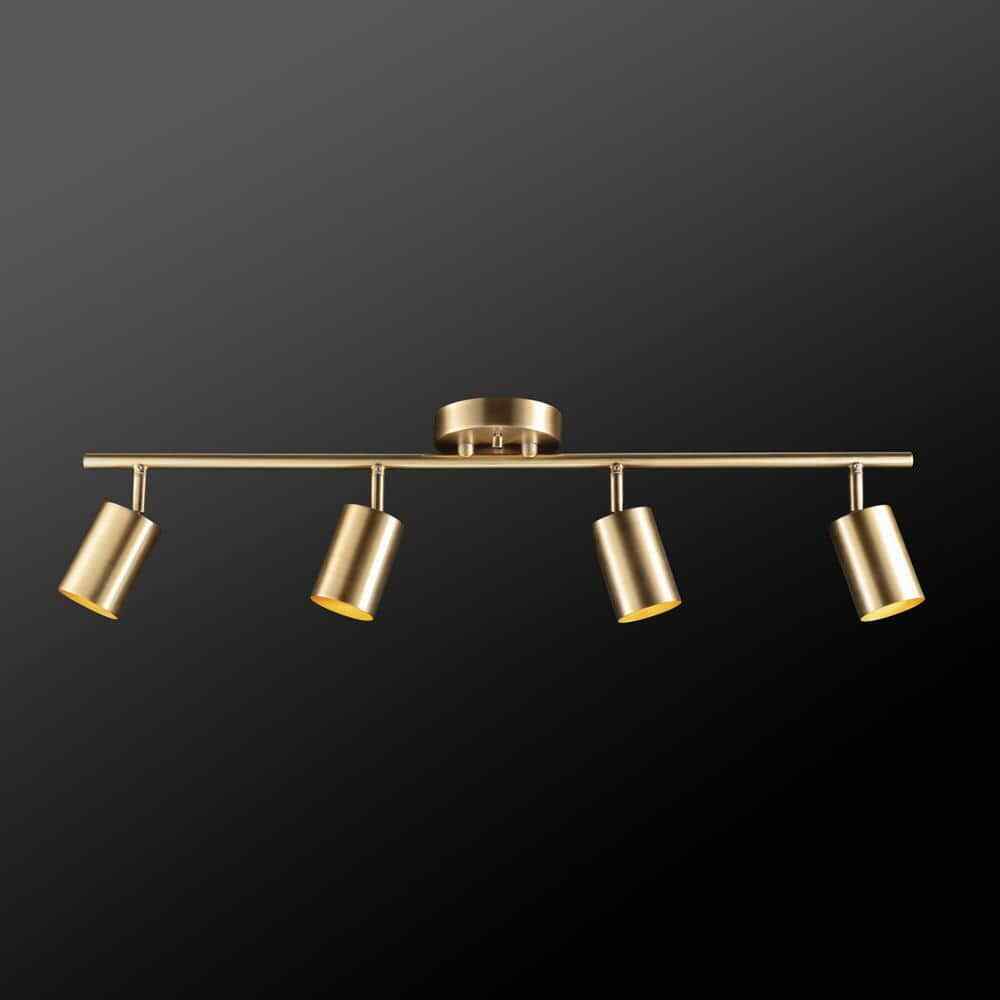 Globe Electric Pratt 30 in. 4-Light Matte Brass Track Lighting 59822