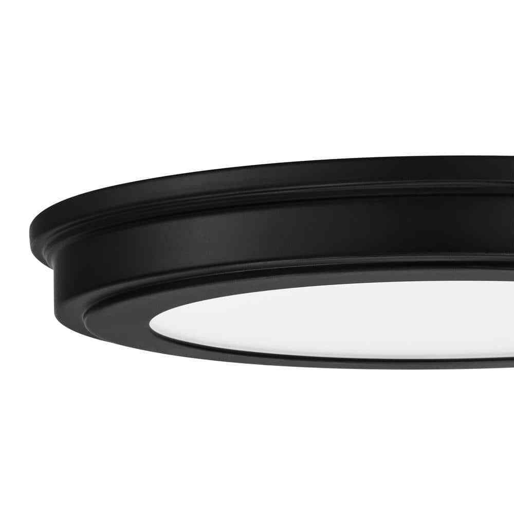 Commercial Electric Matte Black LED Flush Mount Low Profile Ceiling Light 2-Pack