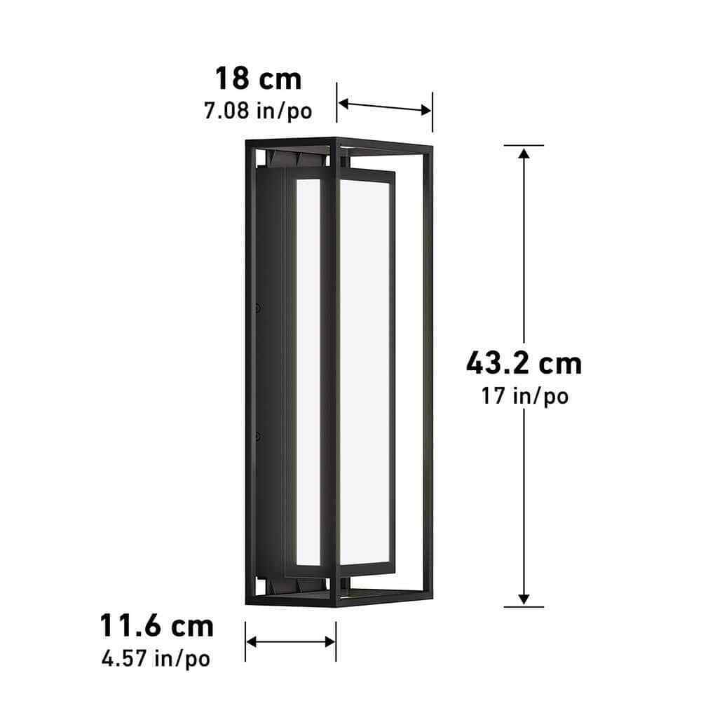 Artika Ghost Black Modern Integrated LED Outdoor Hardwired Light Lantern Sconce