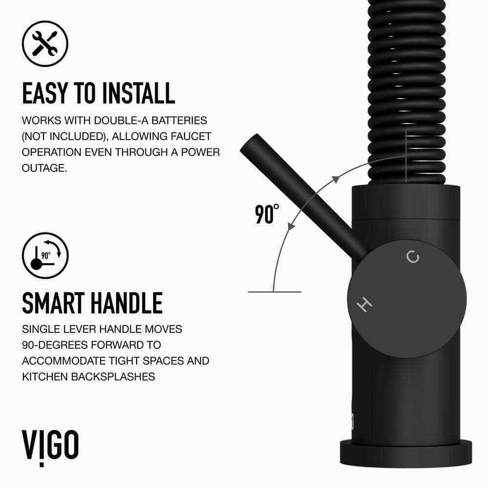 VIGO Edison Single Handle Pull-Down Sprayer Kitchen Faucet w/ Touchless Sensor