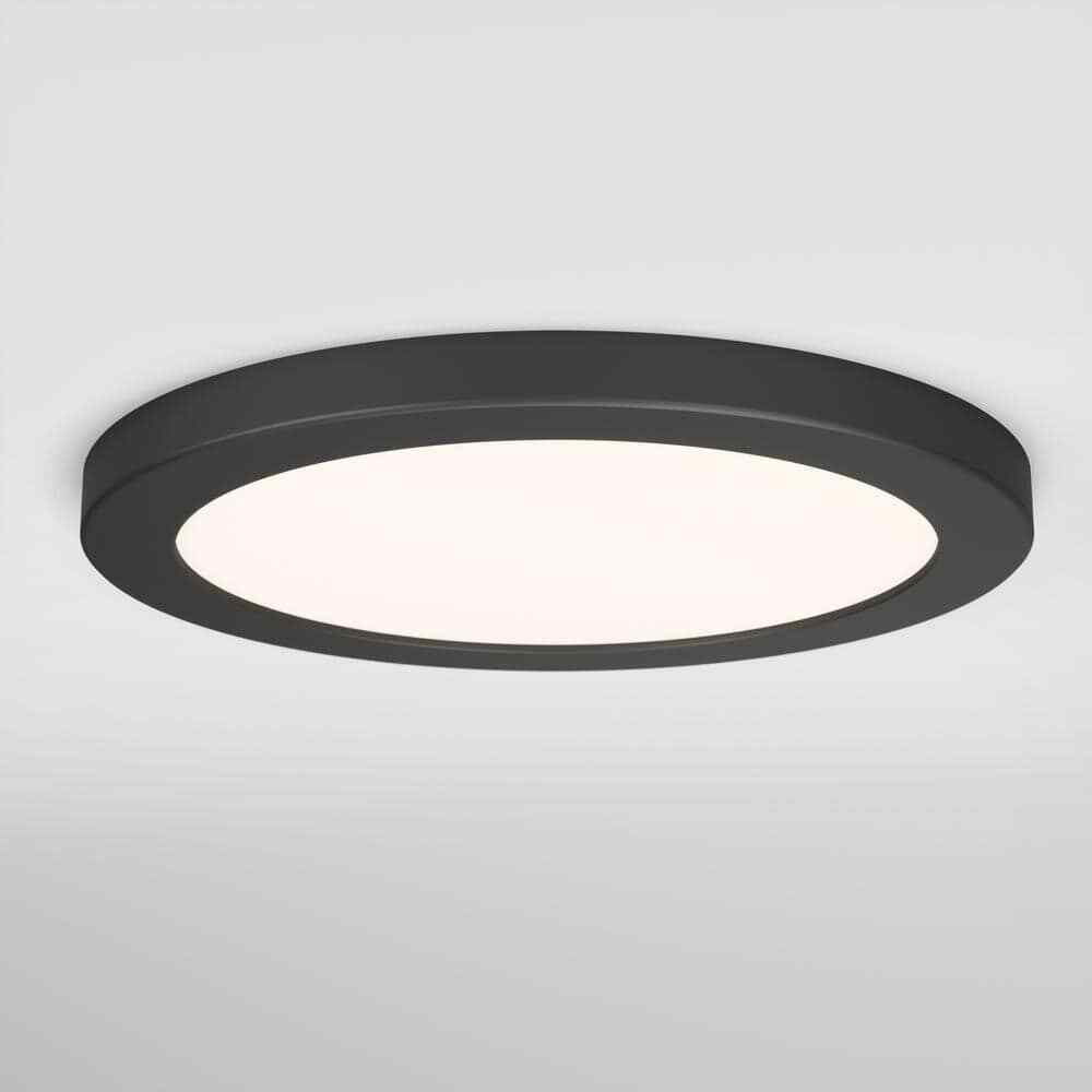 Artika Europa Disk Black Modern LED 3 CCT Flush Mount Ceiling Light Fixture