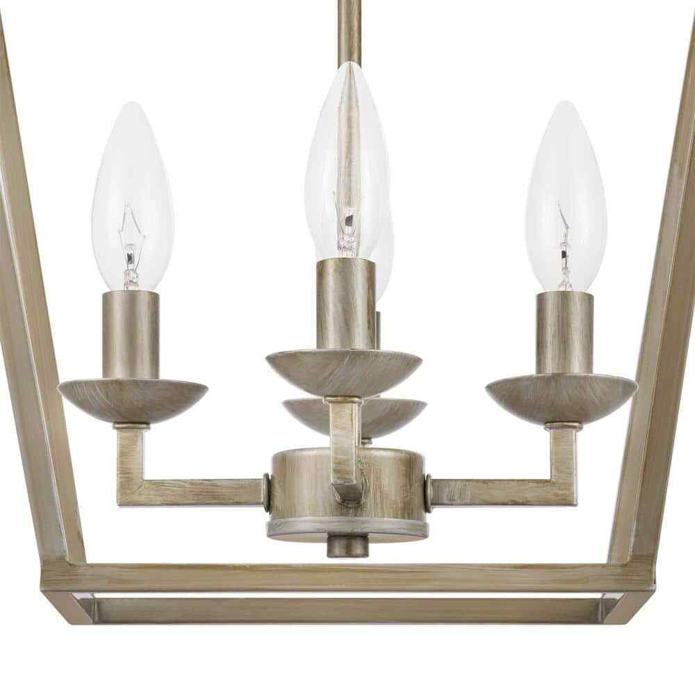 Home Decorators Weyburn 16.5 4-Light Antique Silver Leaf Ceiling Light Fixture