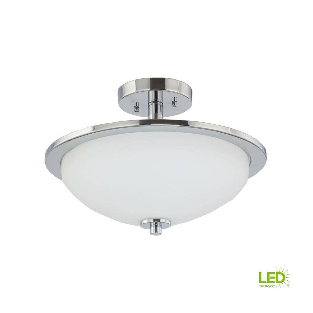 Progress Lighting Replay 1-Light Brushed Nickel LED Semi-Flush Mount Light