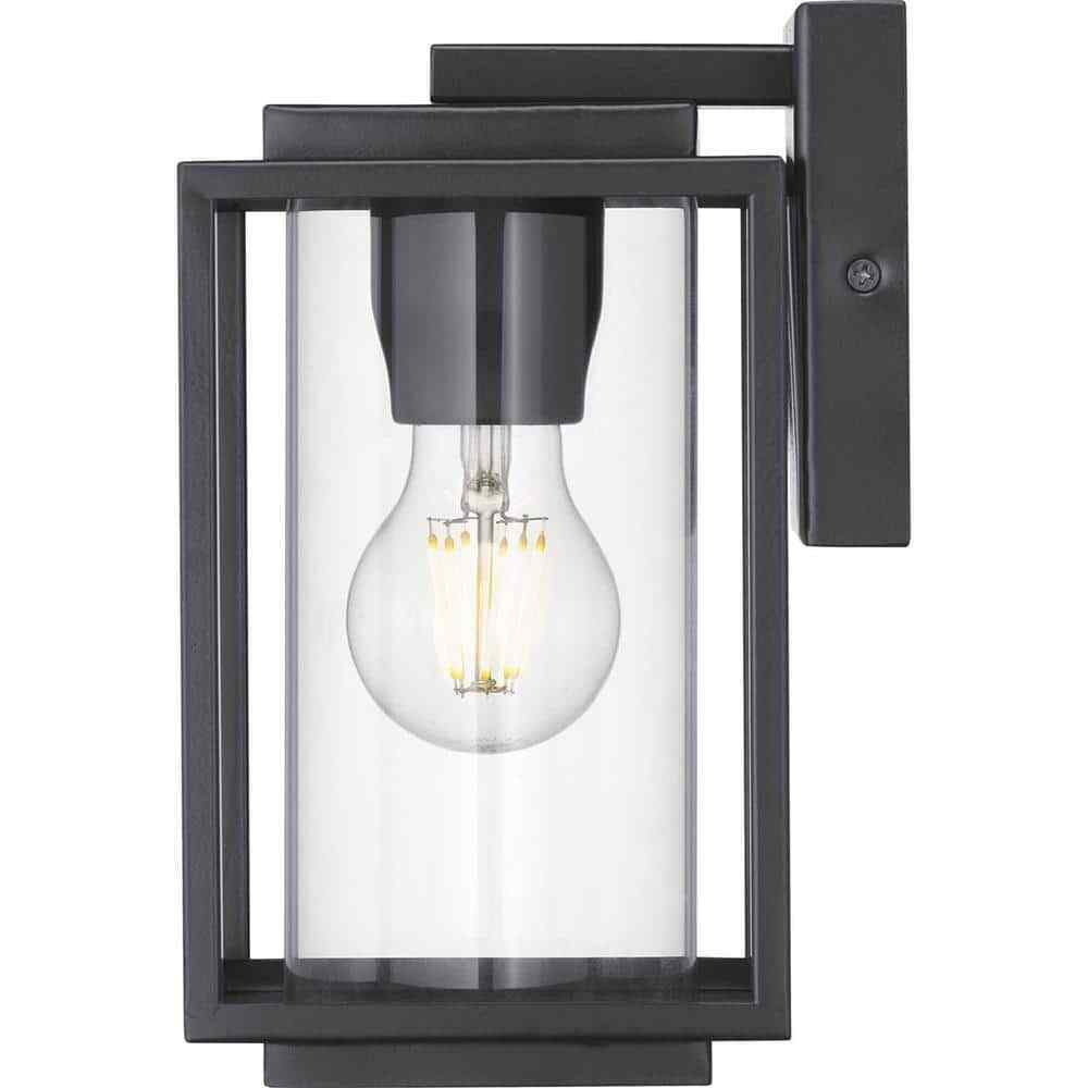 Progress Lighting Macstreet 9in. 1-Light Matte Black Modern Outdoor Wall Lantern