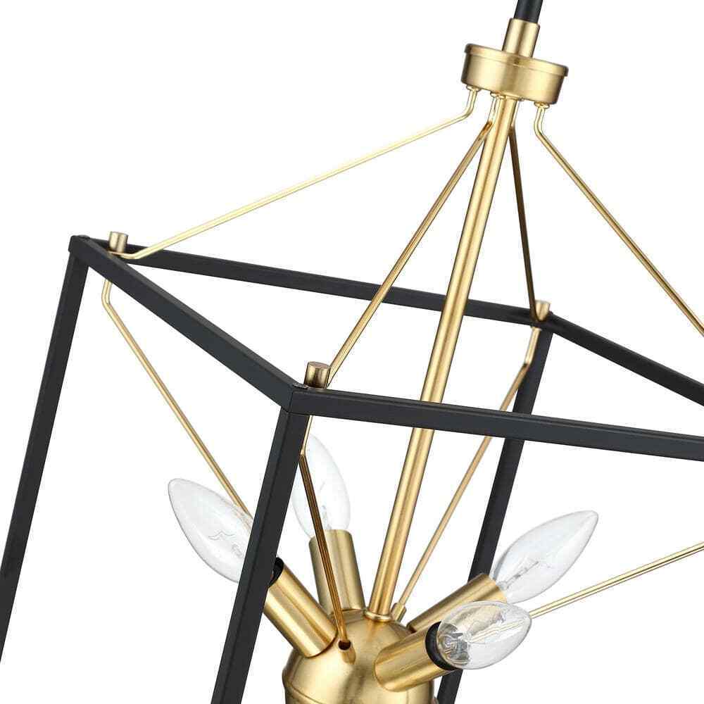 Hukoro Alfa 9-Light 12.2 in. Modern Rectangle Lantern Pendant Light