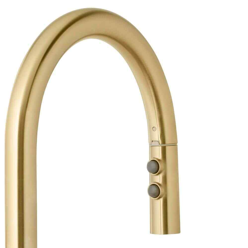 Glacier Bay Upson Single-Handle Pull-Down Sprayer Kitchen Faucet in Matte Gold