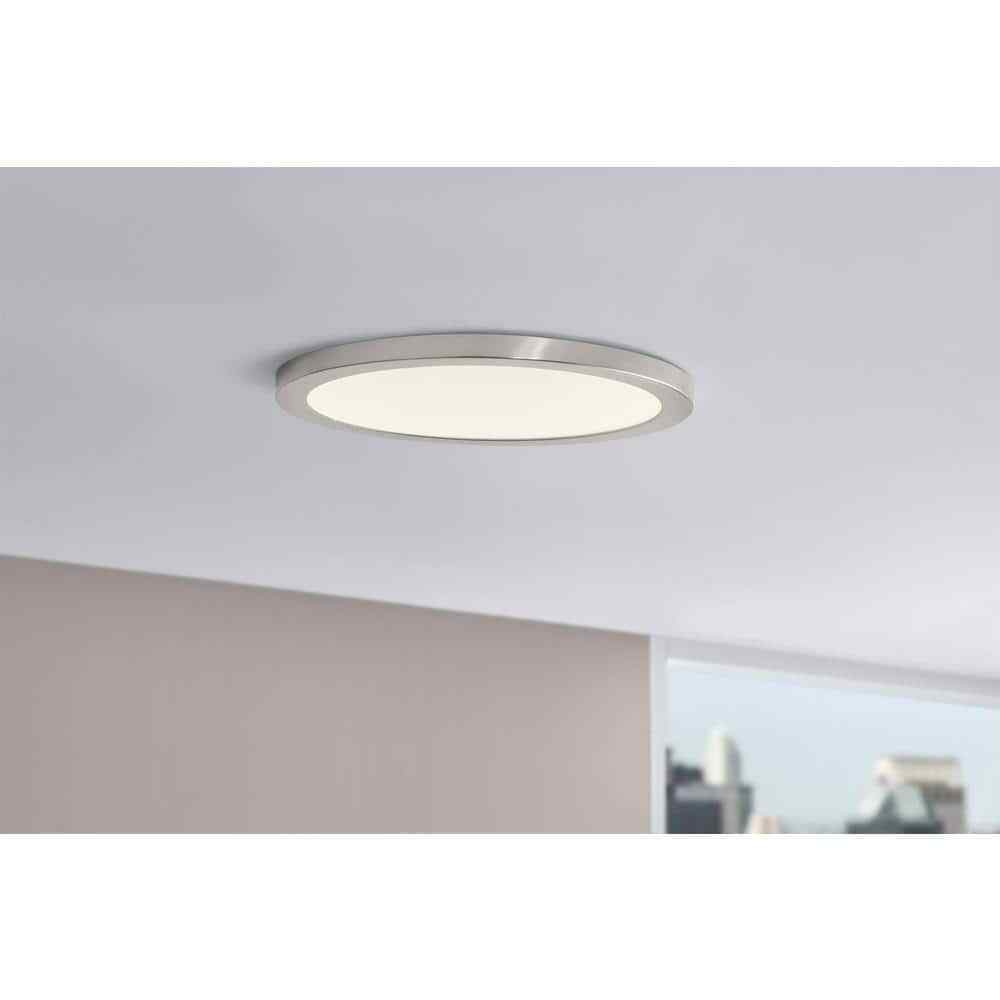 Commercial Electric 19" Ultra-Low Profile LED Flush Mount Brushed Nickel 2-Pack