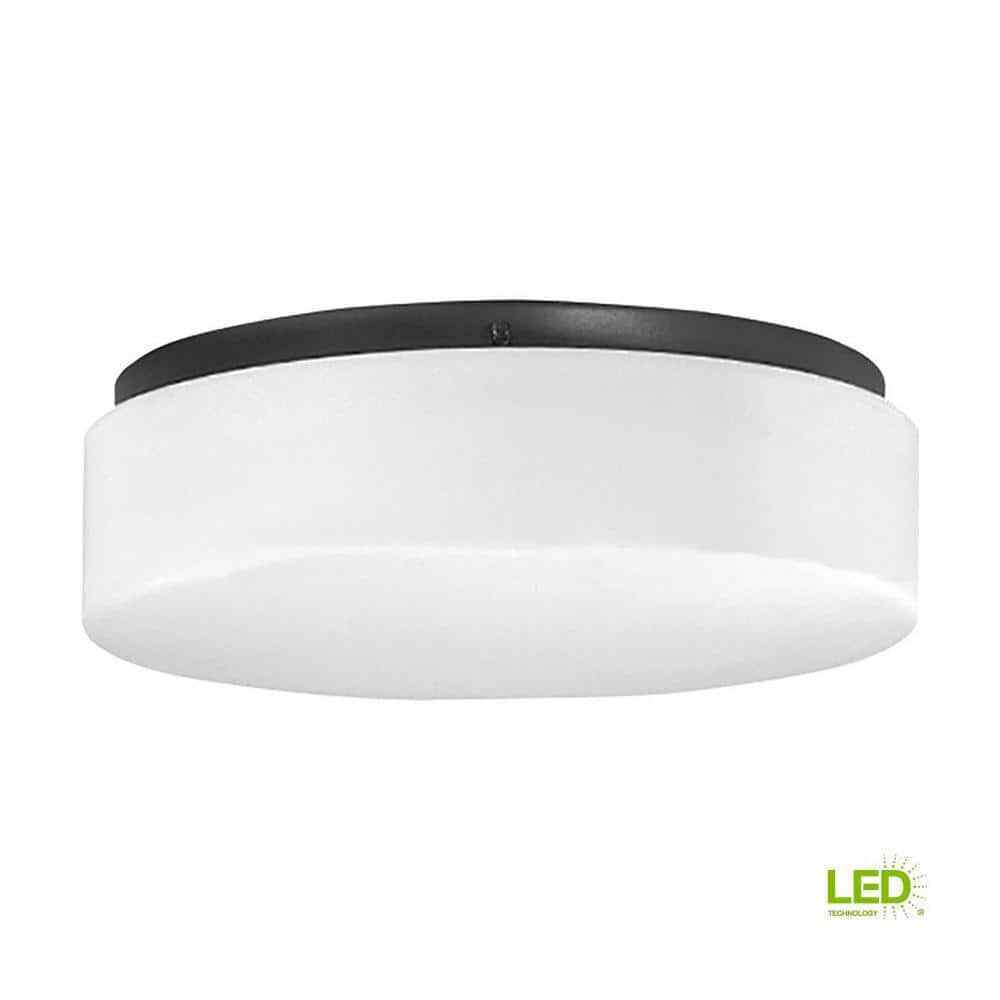 Progress Lighting LED Drums Black Integrated LED Flush Mount