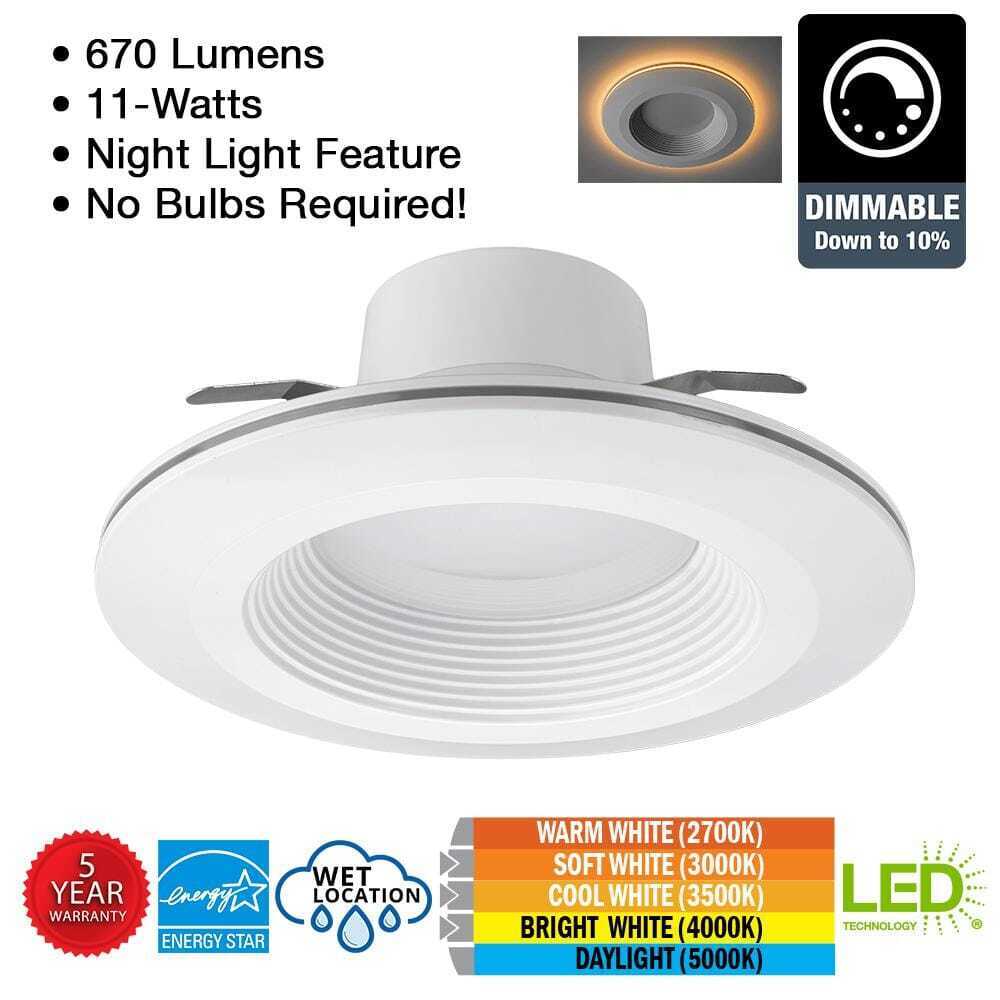 Commercial Electric 6 in. Selectable CCT LED Recessed Light Trim 670 Lumens