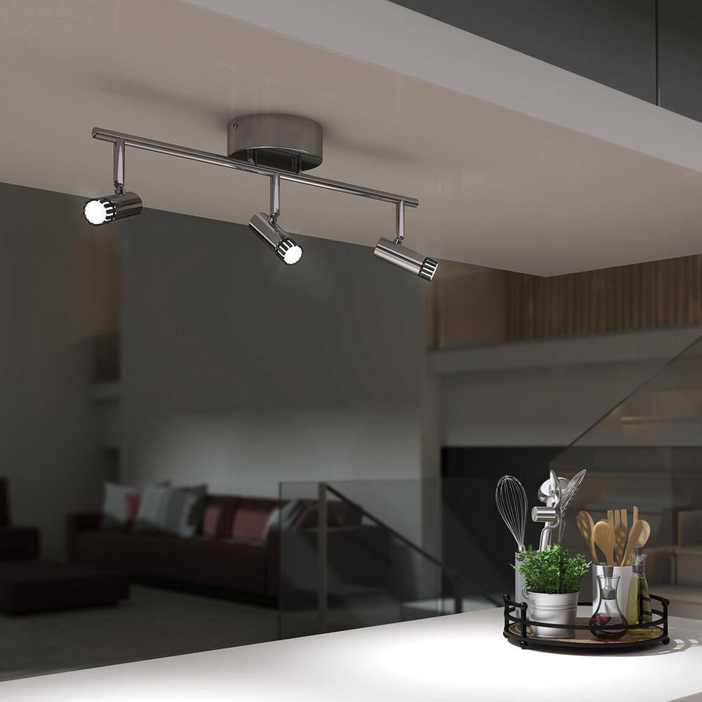Artika Era 2ft. 3-Light Black Industrial Integrated LED Fixed Track Lighting Kit