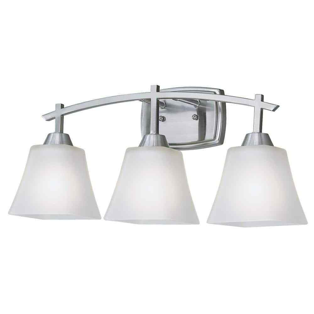 Westinghouse Midori 3-Light Brushed Nickel Wall Mount Bath Light 6573600