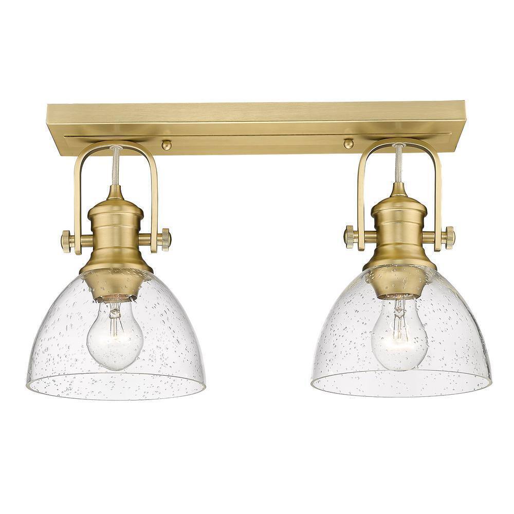 Golden Lighting Hines Brushed Champagne Bronze Seeded Glass Bath Vanity Light