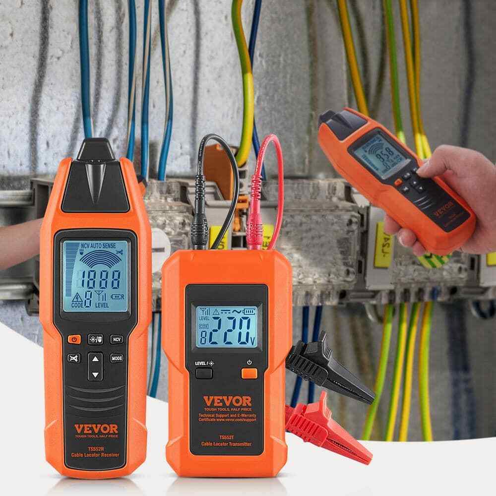 VEVOR Underground Cable Locator 12-Volt to 600-Volt Break Detector