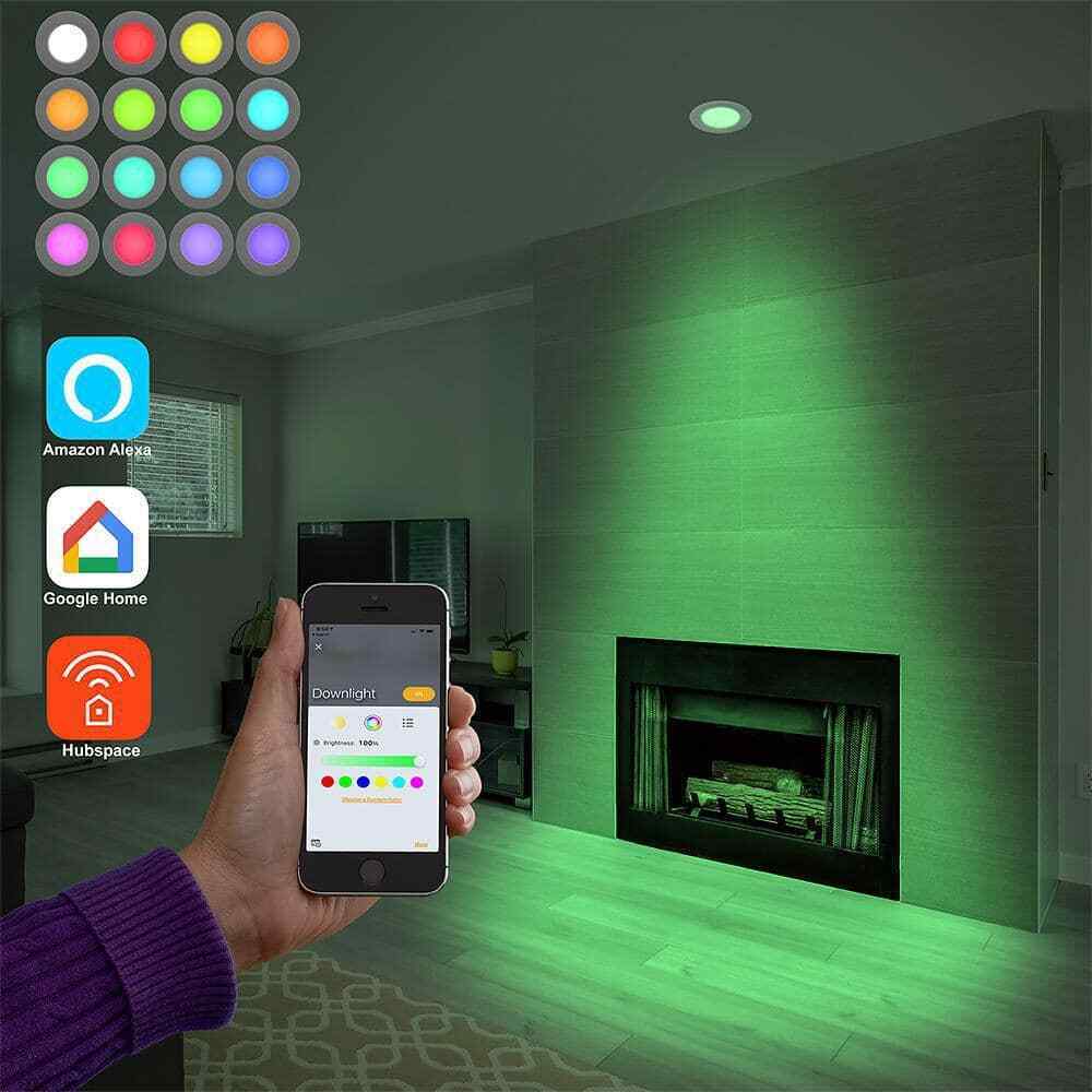 Commercial Electric 5 in./6 in Smart Hubspace Color Selectable LED Recessed Trim
