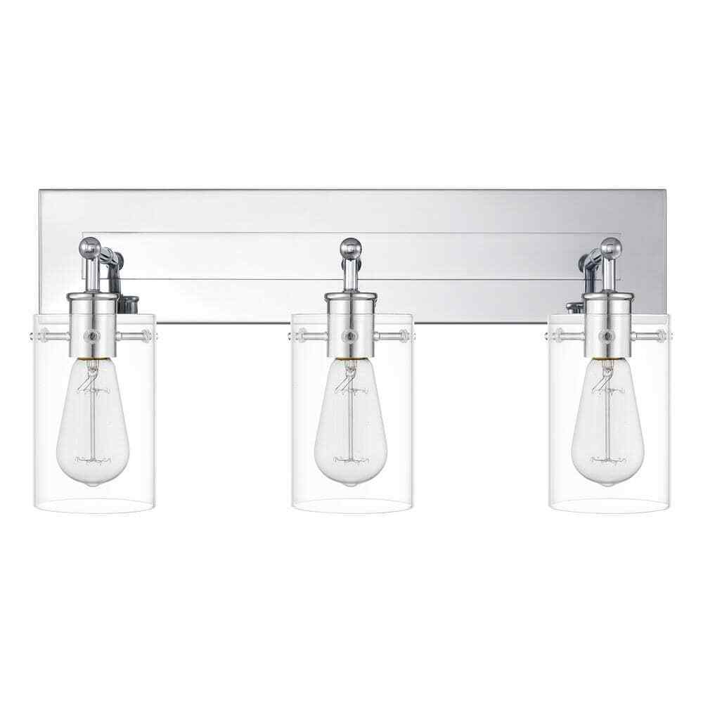 Hampton Bay Regan 21 in. 3-Light Chrome Vanity Light w/ Clear Glass Shades