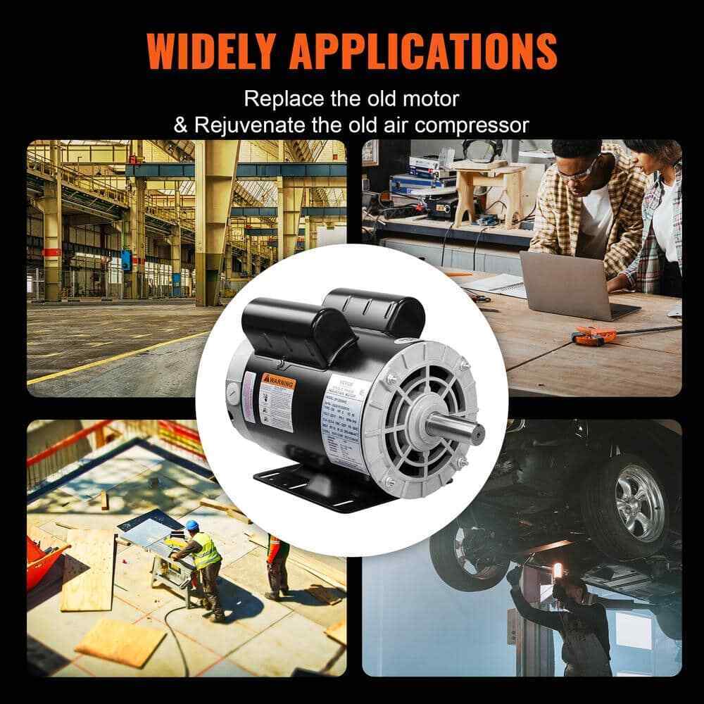 VEVOR 5HP Air Compressor Motor Single Phase Electric Motor Keyed shaft 230V