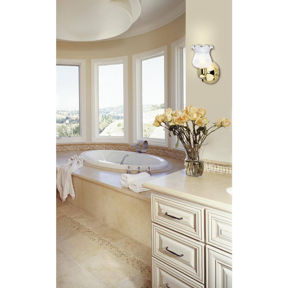 Westinghouse 1-Light Polished Brass Interior Wall Fixture w/ On/Off Switch