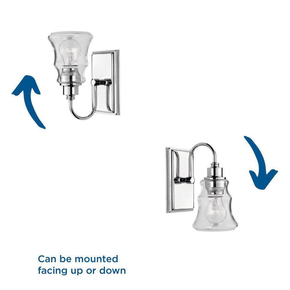 Progress Lighting Litchfield Collection Polished Chrome Clear Glass Vanity Light