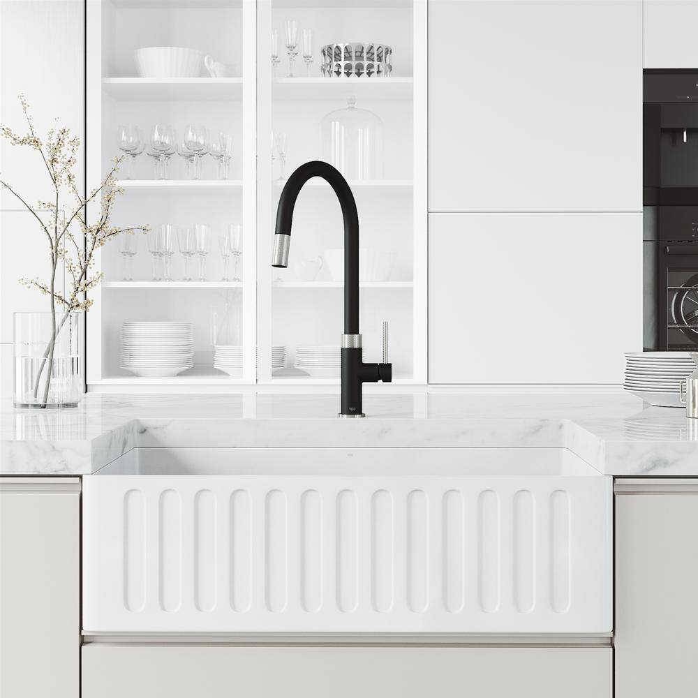 VIGO Bristol Pull-Down Sprayer Kitchen Faucet in Stainless and Black