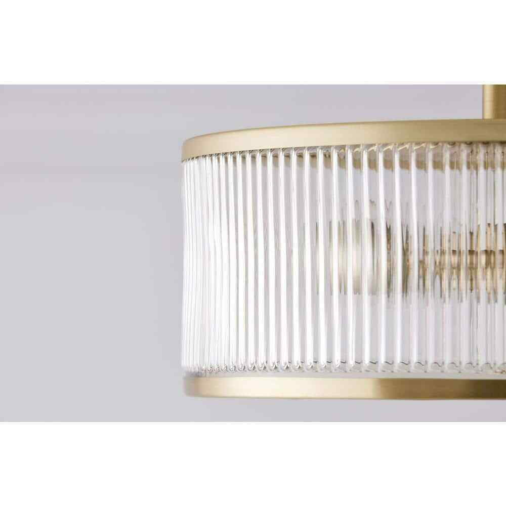 GLUCKSTEINELEMENTS Ashbury 3-Light Brushed Brass Semi Flush Mount 38677-HBC