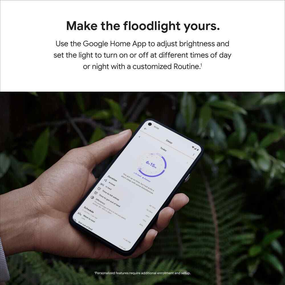 Google Nest Cam with Floodlight - Wired Outdoor Smart Home Security Camera