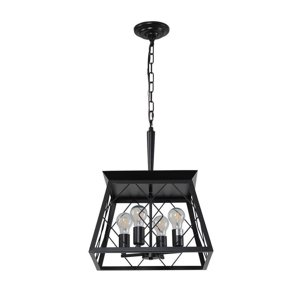 Sunpez 4-Light Black Coastal Chandelier Light Antique Ceiling Light