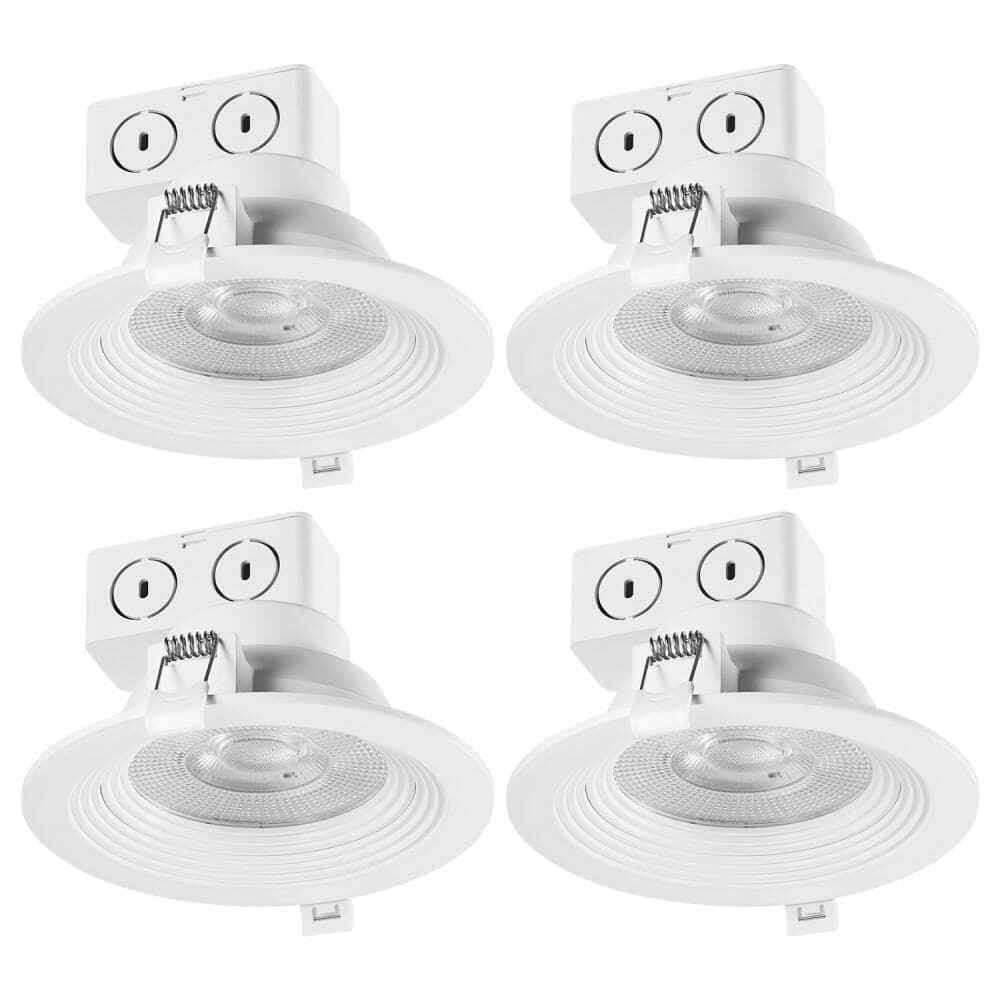 Globe Electric 5 in. 3000K White Integrated LED Recessed Lighting Kit 4-Pack