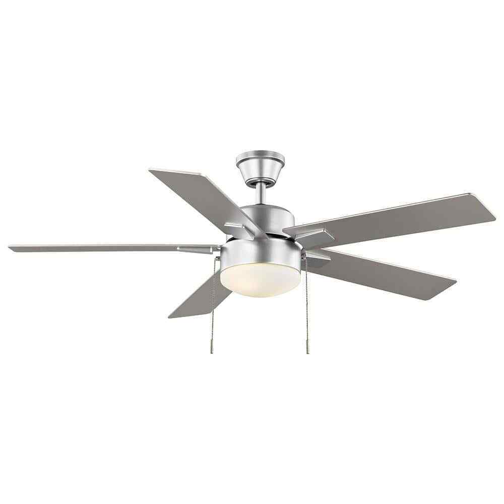 Hampton Bay 52 in. Corwin Indoor/Outdoor Silver LED Ceiling Fan with Light Kit