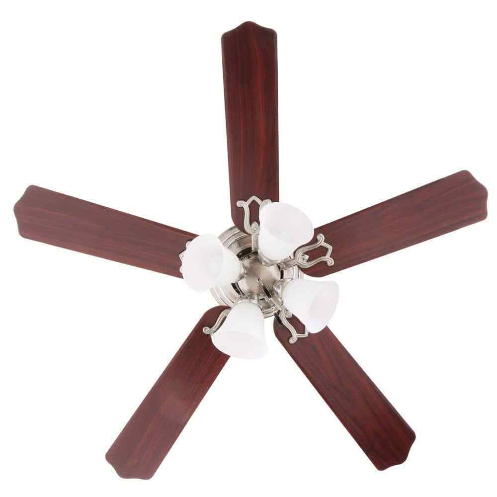 Hampton Bay Carriage House 52 in. Indoor LED Brushed Nickel Ceiling Fan