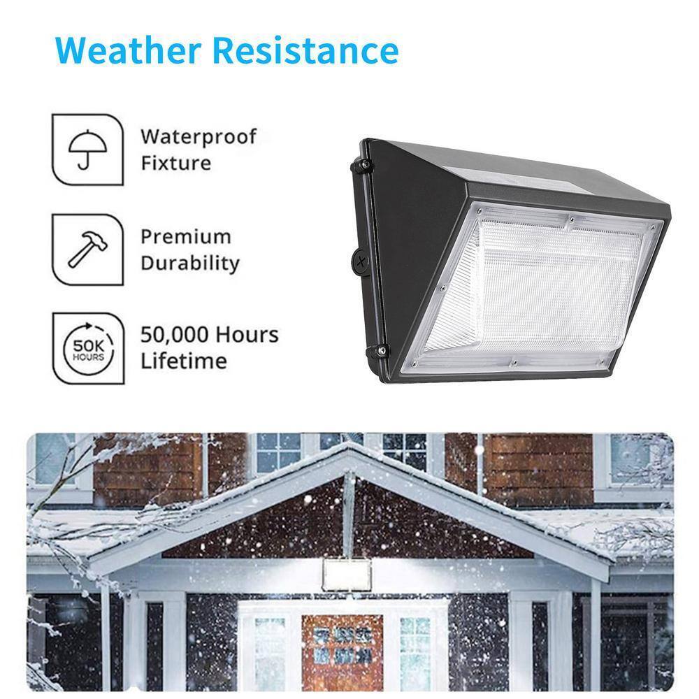 Cedar Hill 300-Watt Equiv Integrated LED Bronze Dusk to Dawn Wall Pack Light