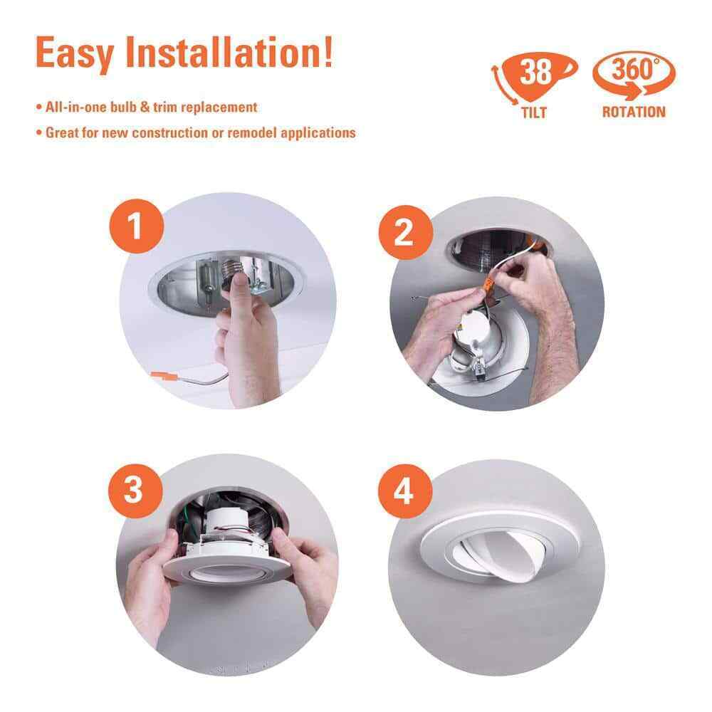 HALO RA 5/6 in. Integrated LED Recessed Light Trim 600 Lumens/1000 Lumens