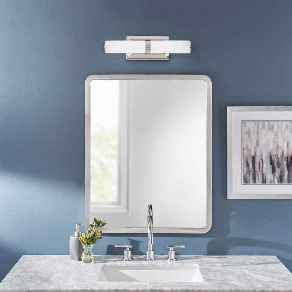 Home Decorators Rolande 60-Watt Equivalent Polished Nickel LED Vanity Light