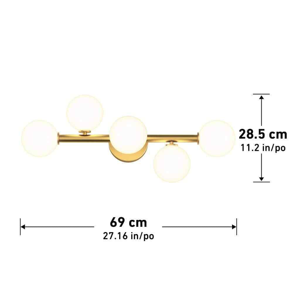 Artika Bloom Gold Modern LED Vanity Light Bar for Bathroom w/ Frosted Glass
