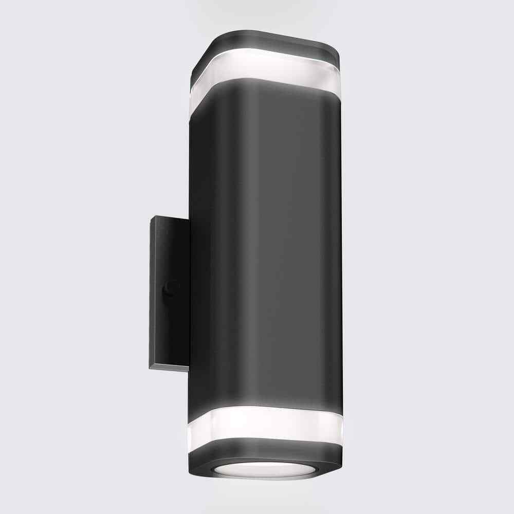 Artika Stark Black Modern SmartLED Hardwired Garage and Porch Light Wall Sconce