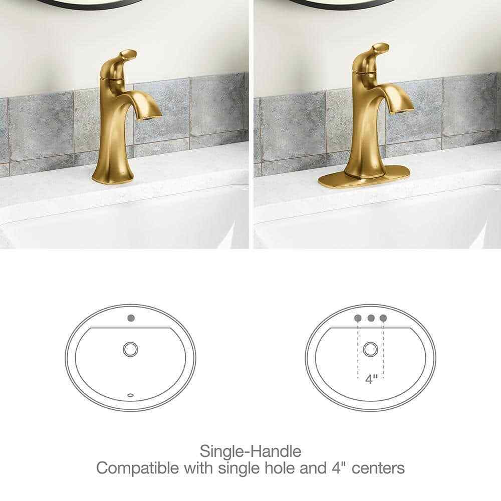 KOHLER Sundae Single Handle Single Hole Faucet in Vibrant Brushed Moderne Brass
