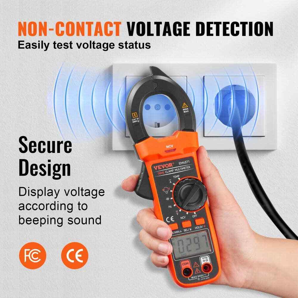 VEVOR 600 Amp Digital Clamp Meter DC/AC Multimeter True RMS Auto Ranging