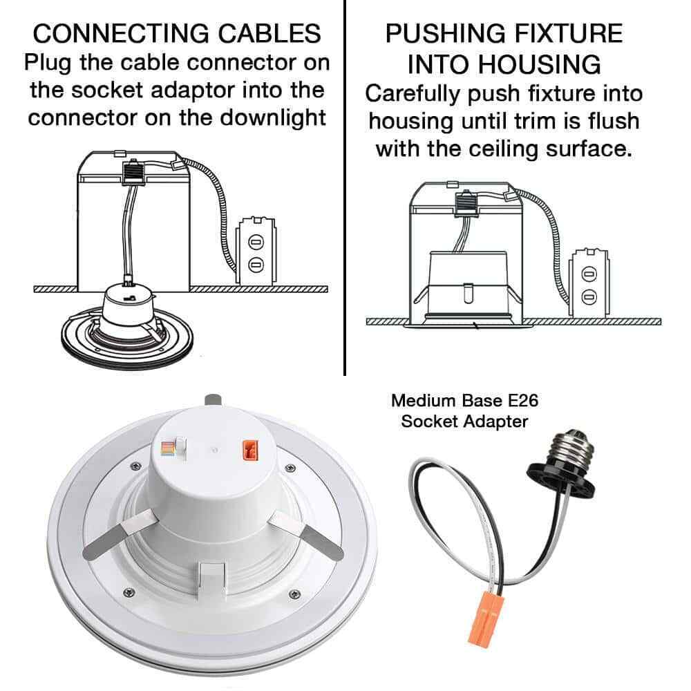 Commercial Electric 6 in. Selectable CCT LED Recessed Light Trim 670 Lumens