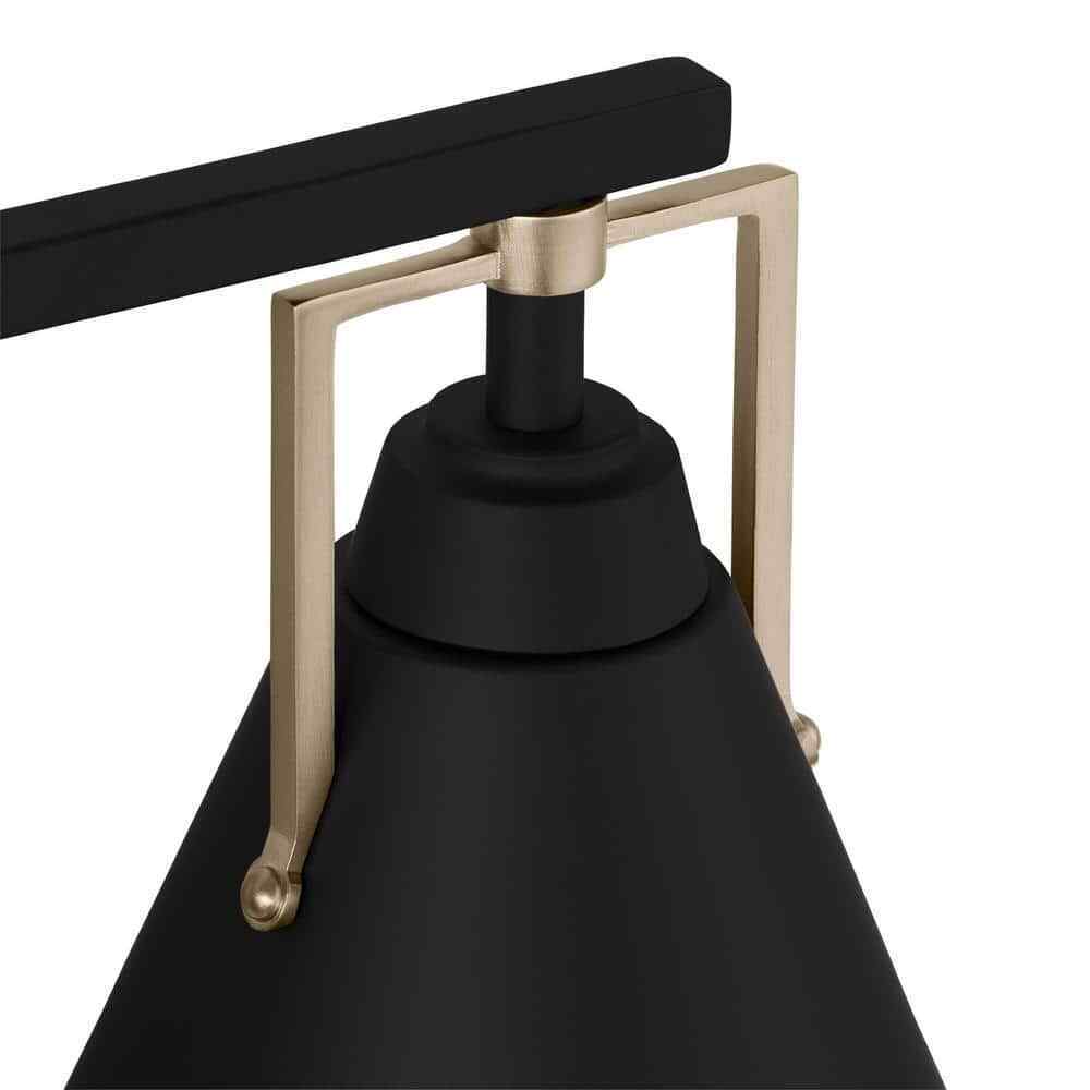 Home Decorators Insdale 2-Light Matte Black Modern Bathroom Vanity Light