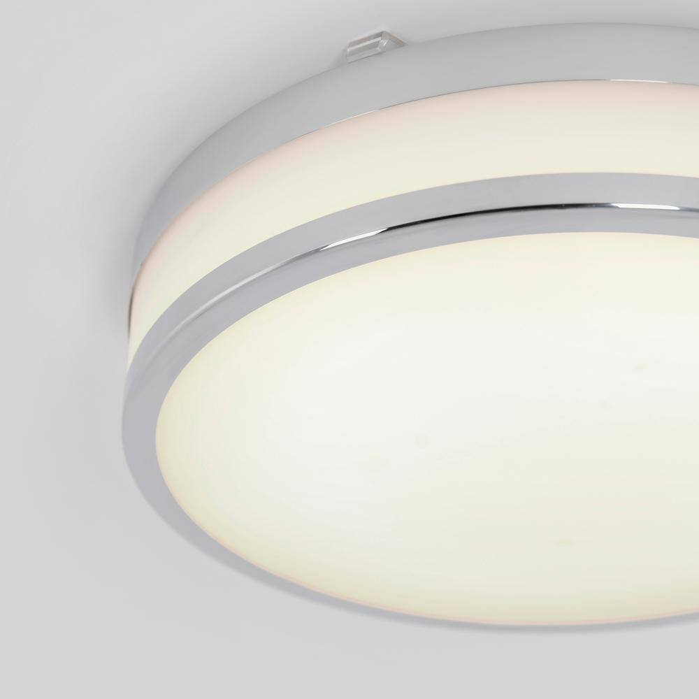 Artika Luna 12 in. 1-Light Chrome Integrated LED Modern Ceiling Light Fixture