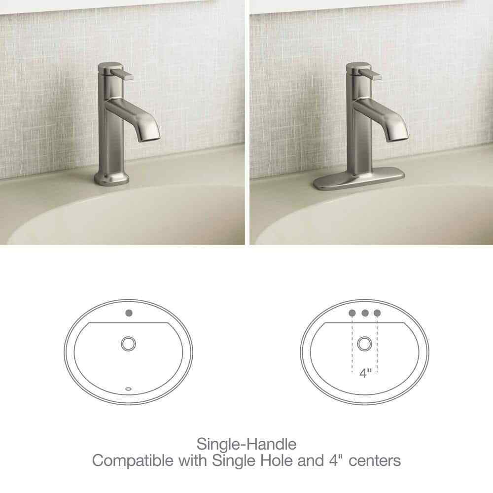 KOHLER Ashan Single Hole Single-Handle Bathroom Faucet in Vibrant Brushed Nickel