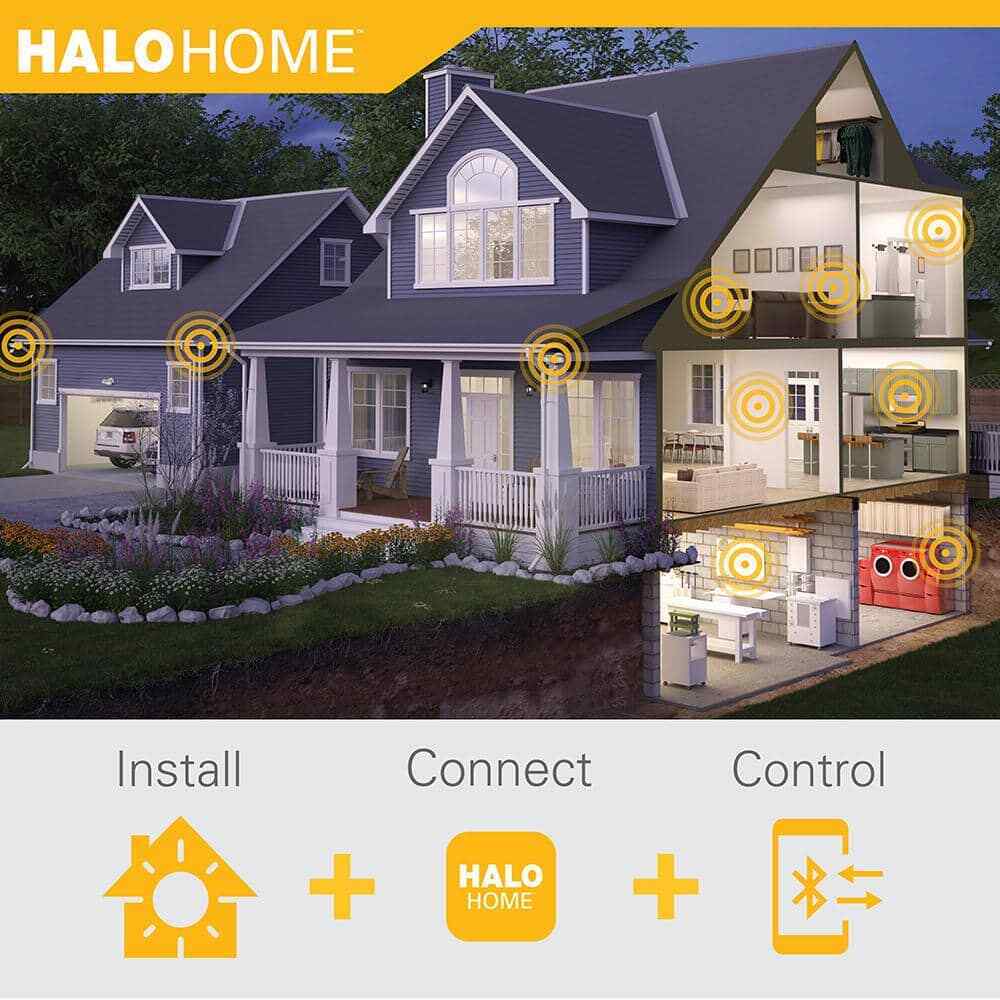 Halo RL 4 in. White Bluetooth Smart LED Recessed Ceiling Light Trim 6-Pack