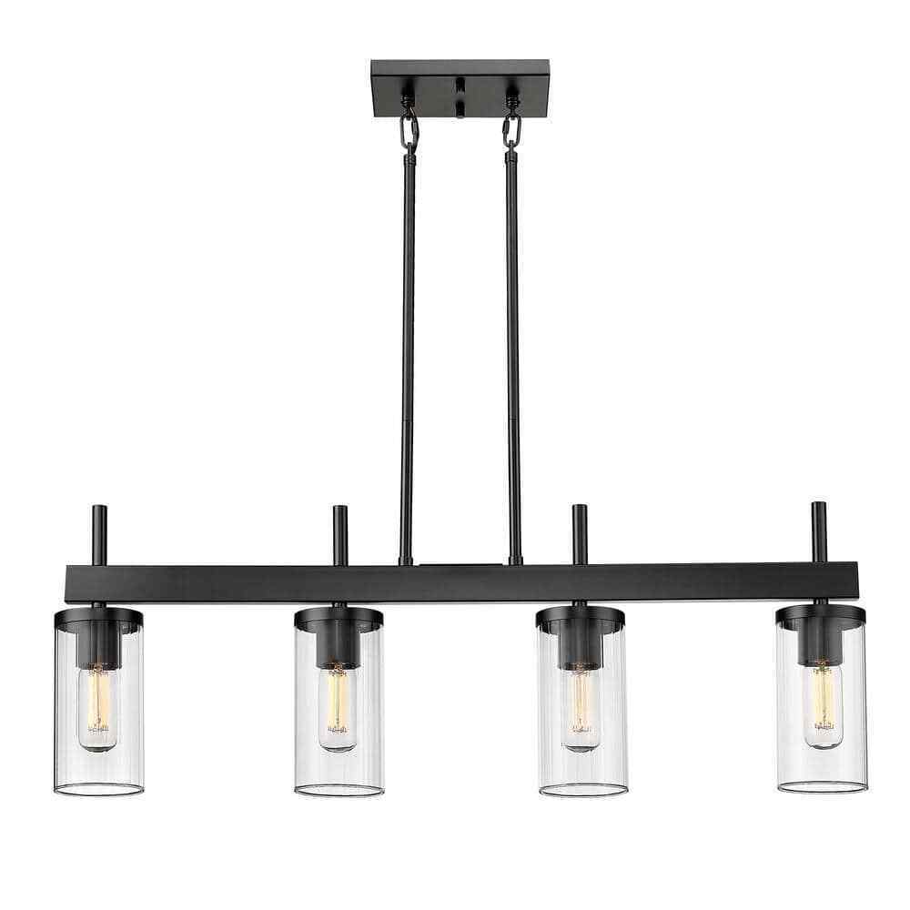 Golden Lighting Winslett 4-Light Matte Black Linear Pendant